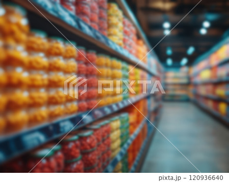 Blurred Shop Aisle, Abstract Shopping Mall, Blur Supermarket, Defocused Shopping Centre 120936640