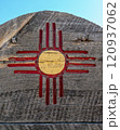 New Mexico State Flag painted on a wooden statue 120937062