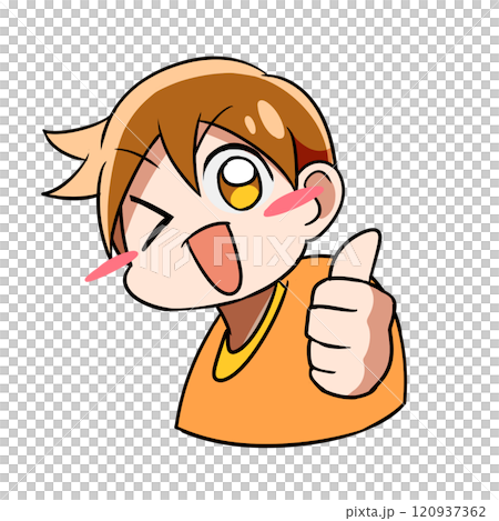 Boy C making a good sign Boy C making a good sign 120937362