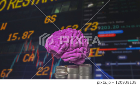 The Brain and coins for Business concept 3d rendering. 120938139