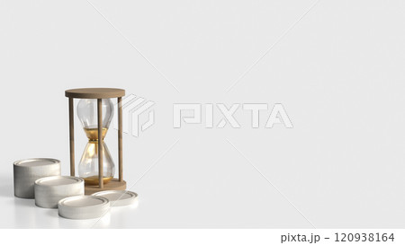 The Sand clock and coins for Business concept 3d rendering. 120938164