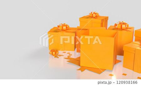 The Yellow gift box for celebration or holiday concept 3d rendering. 120938166