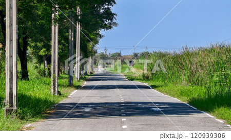 country road with power lines country road with power lines 120939306