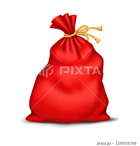 Christmas bag with gifts realistic vector illustration Christmas bag with gifts realistic vector illustration 120939706