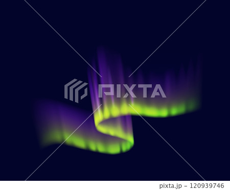 Aurora borealis in night sky realistic vector illustration Aurora borealis in night sky realistic vector illustration 120939746