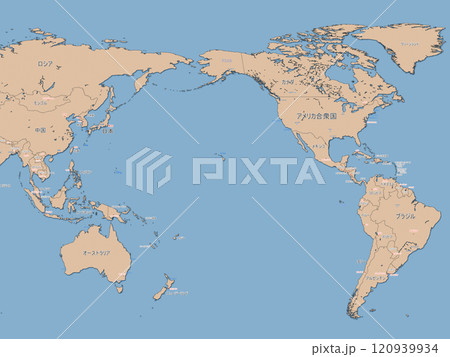 世界地図 日本語表記 地球 都市名 国名 環太平洋 イメージ 世界地図 日本語表記 地球 都市名 国名 環太平洋 イメージ 120939934
