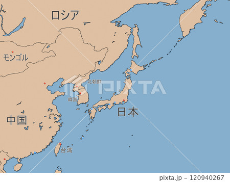 世界地図 日本語表記 国名入り 日本周辺 地球 世界地図 日本語表記 国名入り 日本周辺 地球 120940267