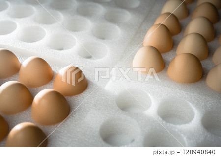 eggs in carton box 120940840