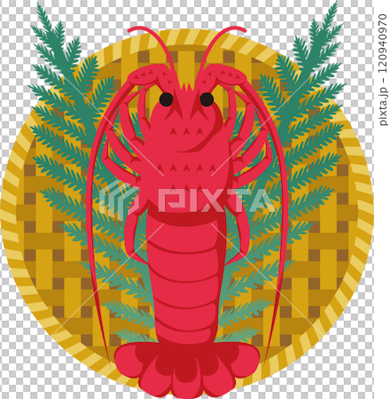 Lobster, shrimp, New Year, food, cooking, illustration, material 120940970
