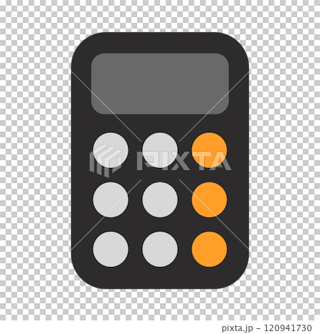 Flat calculator icon on a crisp white background. Ideal for financial, educational, or tech-related content. Perfect for websites, apps, blogs, or graphic design projects needing a clean, modern. 120941730