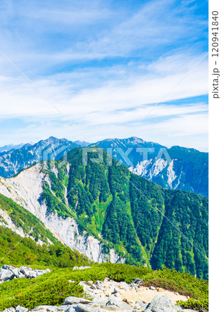 夏の烏帽子岳・南沢岳登山(前烏帽子岳から不動岳方面の眺め) 夏の烏帽子岳・南沢岳登山(前烏帽子岳から不動岳方面の眺め) 120941840