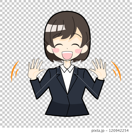 穿著西裝的女人揮手的插圖 120942254