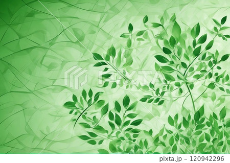 green watercolor pattern with bright green leaves 120942296