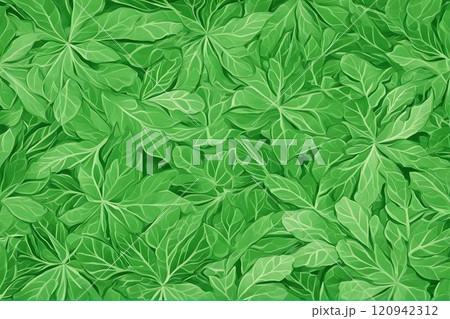 green watercolor pattern with bright green leaves 120942312