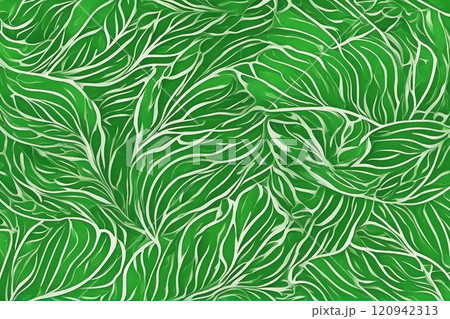 green watercolor pattern with bright green leaves 120942313
