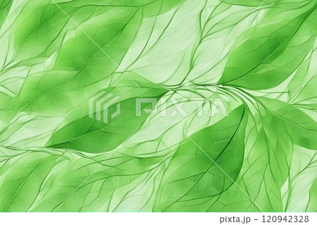 green watercolor pattern with bright green leaves 120942328