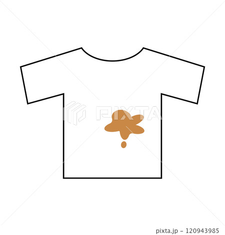 シミの付いた白いシャツ シミの付いた白いシャツ 120943985