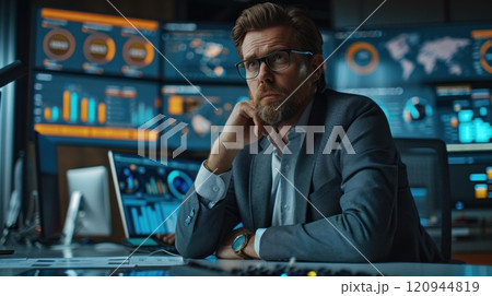 Data Analyst Contemplating a Contract 120944819