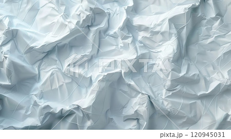 Creased white paper background. Wrinkled blank sheet texture. Creased white paper background. Wrinkled blank sheet texture. 120945031