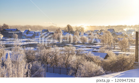 Landscape shot of the winter village 120947262