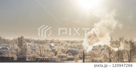 Landscape shot of the winter village 120947266
