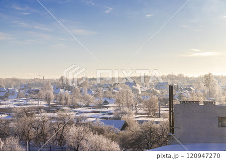 Landscape shot of the winter village Landscape shot of the winter village 120947270
