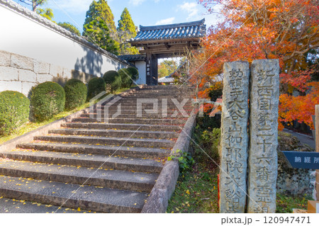 兵庫県三木市にある紅葉の綺麗な第二十六番札所 大谷山 大谿寺 伽耶院（だいけいじきゃらいん）の門 120947471