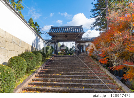 兵庫県三木市にある紅葉の綺麗な第二十六番札所 大谷山 大谿寺 伽耶院（だいけいじきゃらいん）の門 120947473