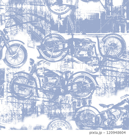 抽象的なオブジェクトとおアートバイのコラージュ柄, 120948604