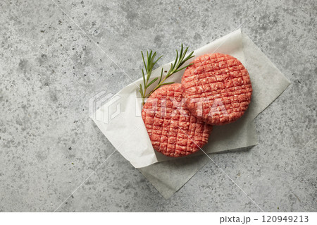 fresh raw burger meat fresh raw burger meat 120949213