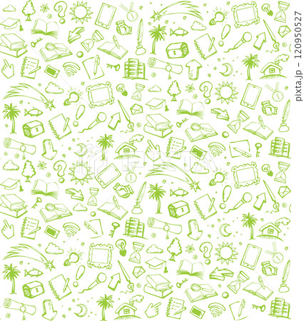 Vector background. Pattern of various icons Vector background. Pattern of various icons 120950527