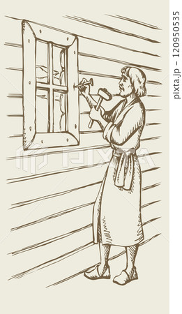 Vector illustration. The wise old masters Vector illustration. The wise old masters 120950535
