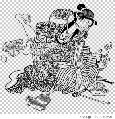 【忠義心傳 浦松半太夫の妻】-【歌川国芳】 120950696