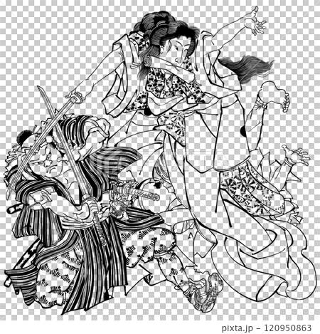 【小万】-【歌川国芳】 【小万】-【歌川国芳】 120950863