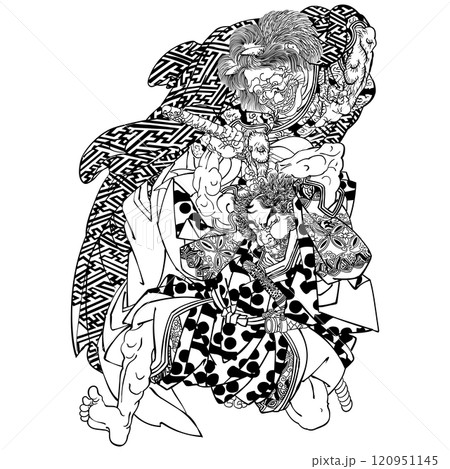 【瀧口内捨人渡邊網】-【歌川国芳】 120951145