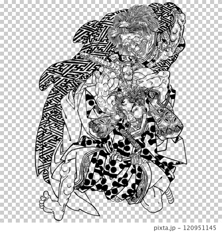 【瀧口内捨人渡邊網】-【歌川国芳】 120951145