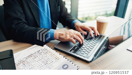 Businessman, hands and typing on laptop for planning, ecommerce and update schedule in Japan office. Corporate person, tech or documents in workplace for email, contact or economy research for growth Businessman, hands and typing on laptop for planning, ecommerce and update schedule in Japan office. Corporate person, tech or documents in workplace for email, contact or economy research for growth 120951537