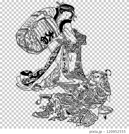 【天唐飲酒ゲーム】-【葛飾北斎】 【天唐飲酒ゲーム】-【葛飾北斎】 120952555