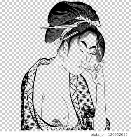 [Northern Japan Five-Color Ink] - [Kitagawa Utamaro] 120952635