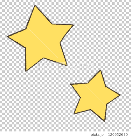 Simple illustration of a twinkling star in color Simple illustration of a twinkling star in color 120952650