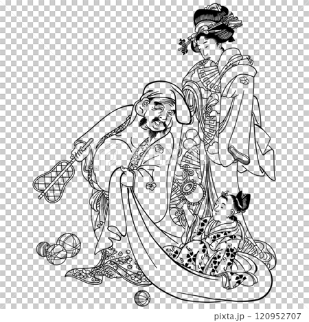 [Koshi Daikoku Seven Transformations] - [Kitagawa Utamaro] 120952707