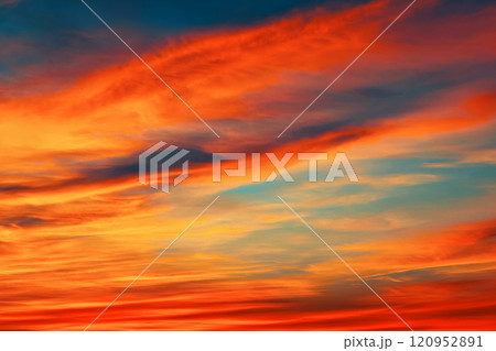 Colorful clouds in the sky at sunset. 120952891