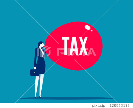 Business tax Inflating. Business balloon vector flat style 120953155