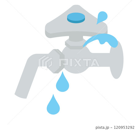 水道の蛇口から水漏れがしているイメージのイラスト 120953292