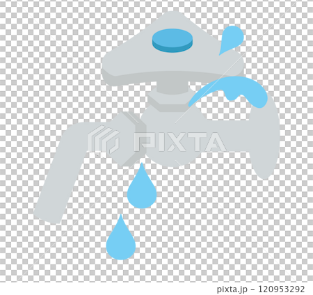 水道の蛇口から水漏れがしているイメージのイラスト 120953292