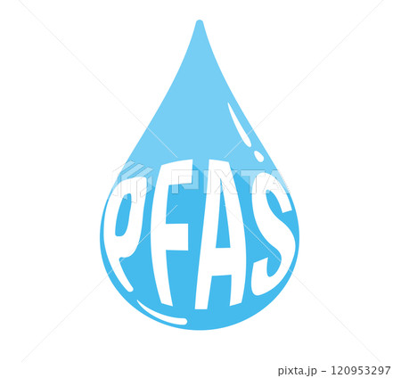 水滴とPFASのロゴ・アイコンのイメージイラスト 120953297