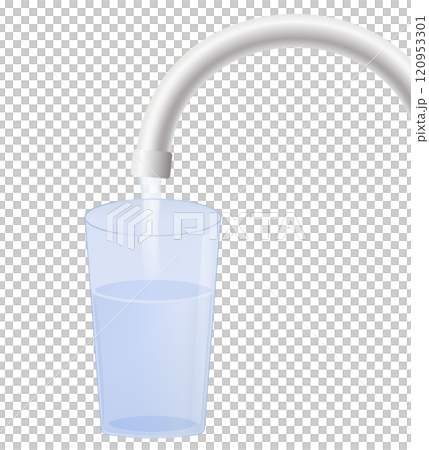Illustration of tap water and a glass of water 120953301