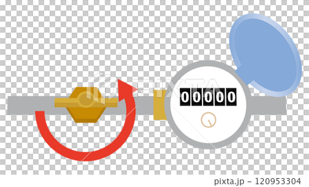 屋外に設置された止水栓を止めるイラスト 屋外に設置された止水栓を止めるイラスト 120953304