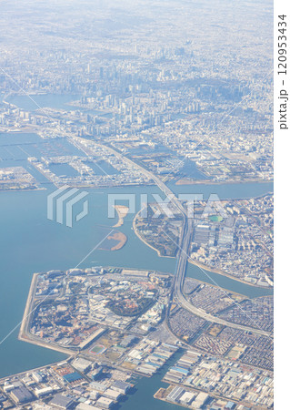 東京湾空撮、舞浜付近 120953434