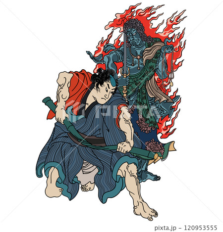 【美勇水滸伝・俱利加羅剣五郎】-【月岡芳年】 120953555